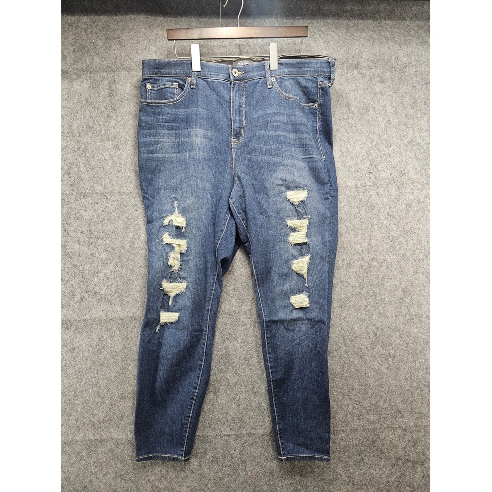 Torrid Premium Denim Ripped‎ Jeans - Womens Plus Size 22R Dark Wash